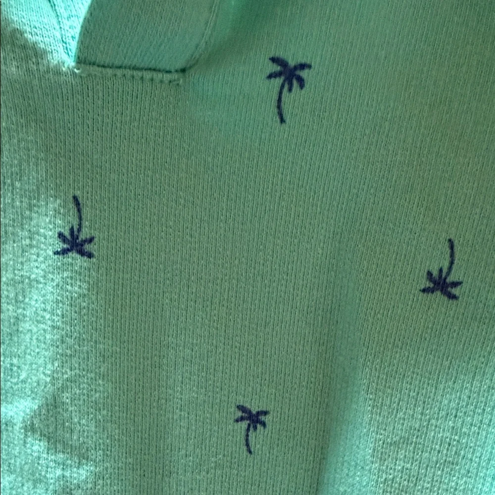 Cat & Jack Teal Polo One-Piece with Navy Palm Print‎